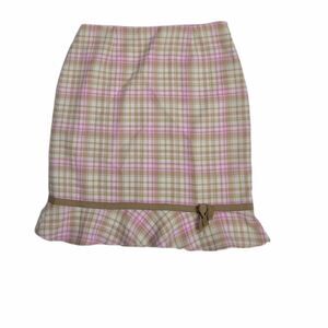 Y2K‎ skirt Jon pink pastel plaid ruffle hem pencil clueless plazacore M